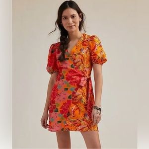 Farm Rio for Anthropologie -Marbella Wrap Mini Dress